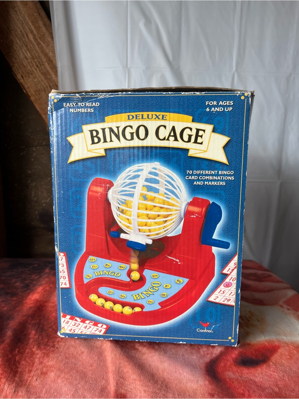 Luxe Red Bingo Cage with Yellow Balls